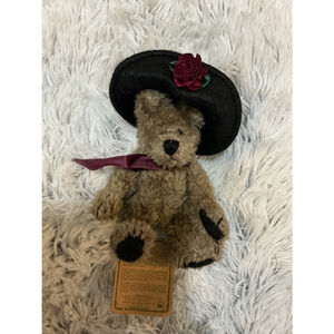 6" Boyds Bears Camille Du Bear Brown Black Red Hat Plush Collectible
